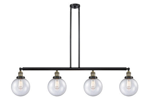 Beacon - 4 Light - 53 inch - Black Antique Brass - Stem Hung - Island Light (214-BAB-G204-8-LED)