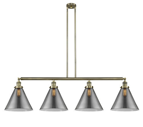 Cone - 4 Light - 56 inch - Antique Brass - Stem Hung - Island Light (214-AB-G43-L-LED)
