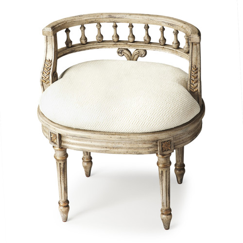 Hathaway Gilted Cream Vanity Seat (1218238)