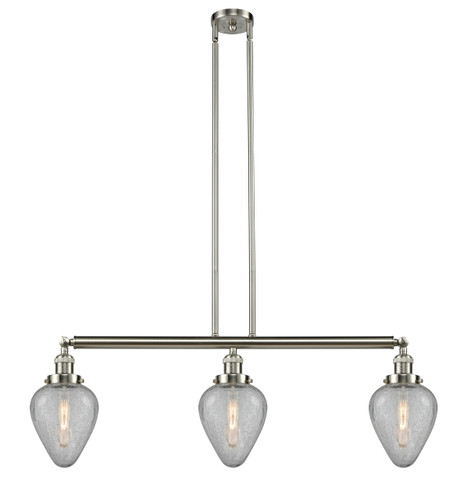Geneseo - 3 Light - 38 inch - Brushed Satin Nickel - Stem Hung - Island Light (213-SN-G165)