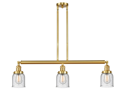Bell - 3 Light - 38 inch - Satin Gold - Stem Hung - Island Light (213-SG-G54)