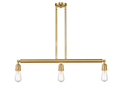 Bare Bulb - 3 Light - 38 inch - Satin Gold - Stem Hung - Island Light (213-SG-LED)