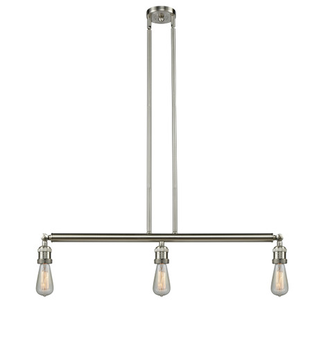 Bare Bulb - 3 Light - 38 inch - Brushed Satin Nickel - Stem Hung - Island Light (213-SN)