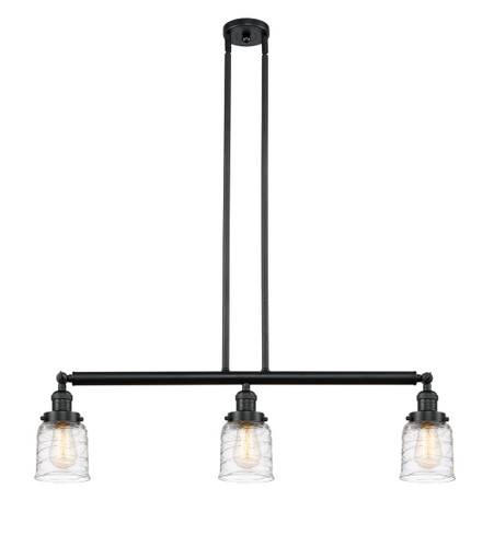 Bell - 3 Light - 38 inch - Matte Black - Stem Hung - Island Light (213-BK-G513-LED)