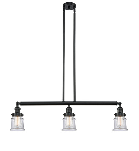 Canton - 3 Light - 39 inch - Matte Black - Stem Hung - Island Light (213-BK-G182S)