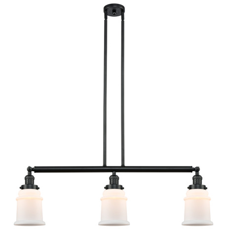 Canton - 3 Light - 39 inch - Matte Black - Stem Hung - Island Light (213-BK-G181)