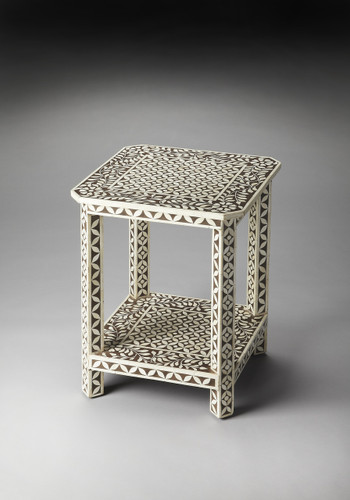 Amelia Brown Bone Inlay Side Table (3449326)