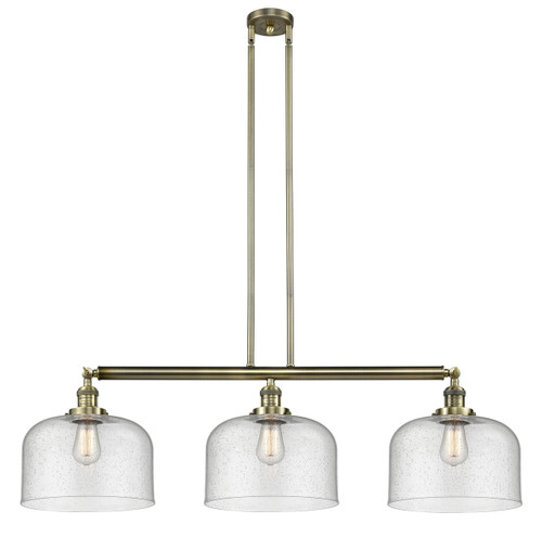 Bell - 3 Light - 42 inch - Antique Brass - Stem Hung - Island Light (213-AB-G74-L-LED)