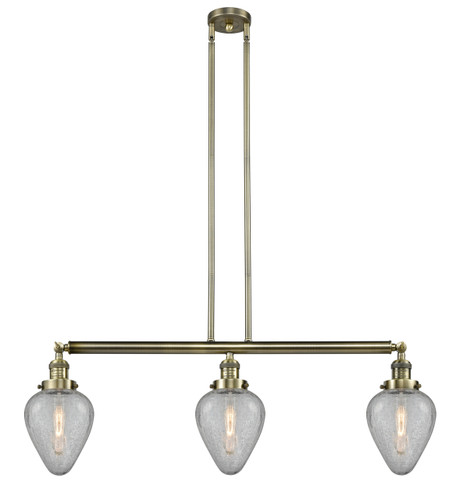 Geneseo - 3 Light - 38 inch - Antique Brass - Stem Hung - Island Light (213-AB-G165-LED)