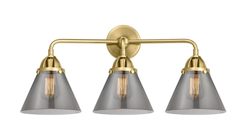 Cone - 3 Light - 26 inch - Satin Gold - Bath Vanity Light (288-3W-SG-G43)