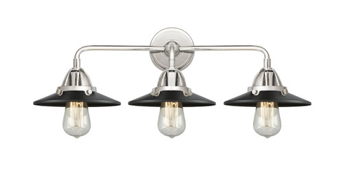 Railroad - 3 Light - 26 inch - Polished Chrome - Bath Vanity Light (288-3W-PC-M6-BK)