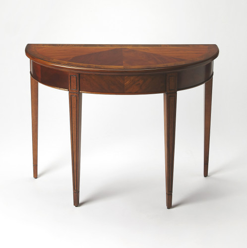 Hampton Olive Ash Burl Demilune Console Table (1533101)