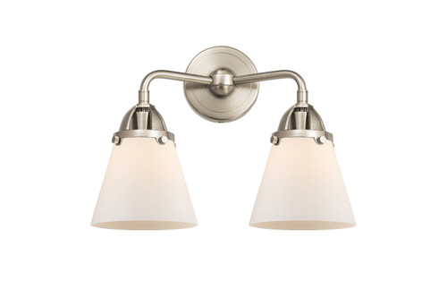 Cone - 2 Light - 14 inch - Brushed Satin Nickel - Bath Vanity Light (288-2W-SN-G61-LED)