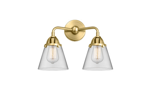 Cone - 2 Light - 14 inch - Satin Gold - Bath Vanity Light (288-2W-SG-G62-LED)