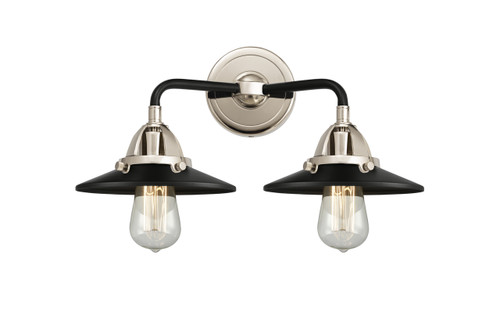 Railroad - 2 Light - 16 inch - Black Polished Nickel - Bath Vanity Light (288-2W-BPN-M6-BK)