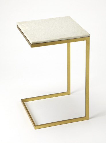 Lawler White Marble, Gold End Table (9349025)