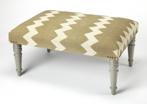 Lucinda Zig Zag Upholstered Cocktail Ottoman (3957329)