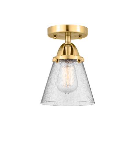Cone - 1 Light - 6 inch - Satin Gold - Semi-Flush Mount (288-1C-SG-G64-LED)