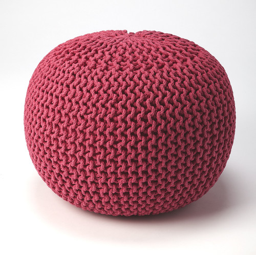 Pincushion Pink Woven Pouffe (3689193)