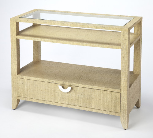 Amelle Cream Raffia Console Table (4358349)