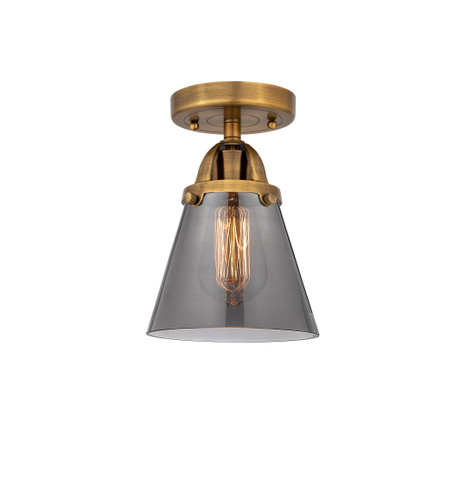Cone - 1 Light - 6 inch - Brushed Brass - Semi-Flush Mount (288-1C-BB-G63-LED)