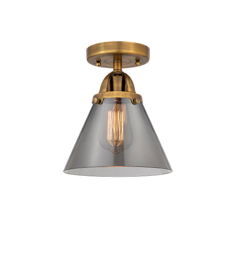 Cone - 1 Light - 8 inch - Brushed Brass - Semi-Flush Mount (288-1C-BB-G43)