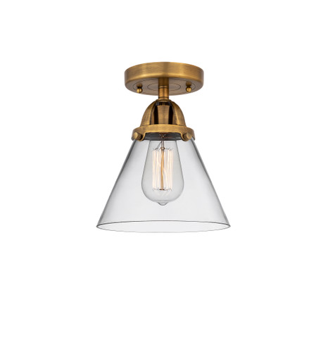 Cone - 1 Light - 8 inch - Brushed Brass - Semi-Flush Mount (288-1C-BB-G42)