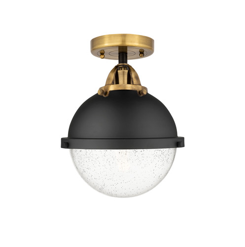 Hampden - 1 Light - 9 inch - Black Antique Brass - Semi-Flush Mount (288-1C-BAB-HFS-84-BK-LED)