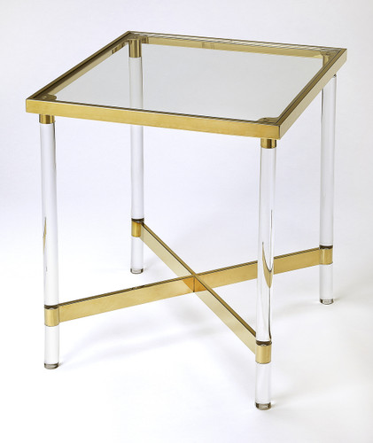 Charleise Acrylic & Gold Square End Table (5410335)