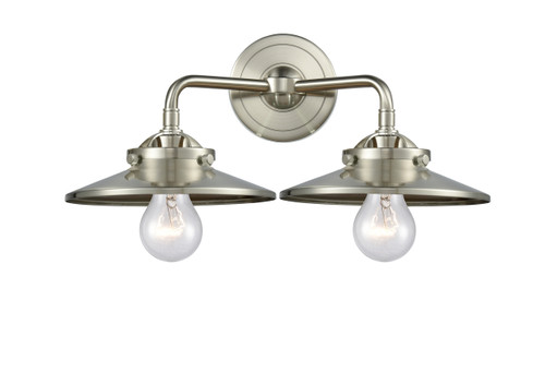 Railroad - 2 Light - 16 inch - Brushed Satin Nickel - Bath Vanity Light (284-2W-SN-M2-SN-LED)
