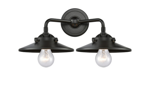 Railroad - 2 Light - 16 inch - Oil Rubbed Bronze - Bath Vanity Light (284-2W-OB-M5-OB-LED)
