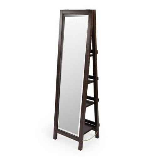 Adela Dark Brown Mirror With Shelves (5465403)