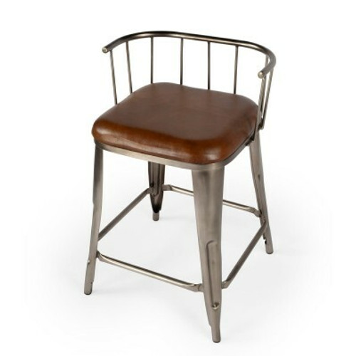 Coriander Iron & Leather Counter Stool (5542344)