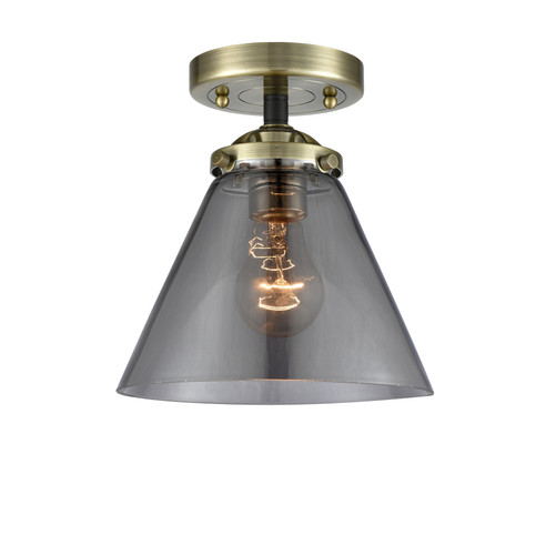 Cone - 1 Light - 8 inch - Black Antique Brass - Semi-Flush Mount (284-1C-BAB-G43-LED)