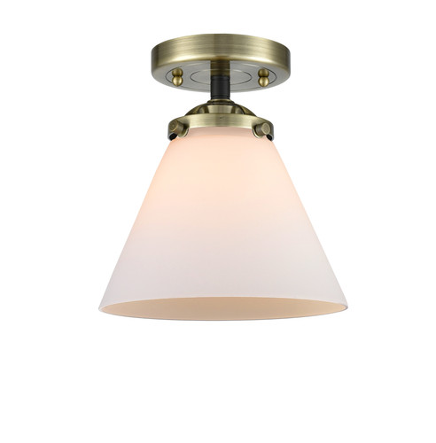 Cone - 1 Light - 8 inch - Black Antique Brass - Semi-Flush Mount (284-1C-BAB-G41-LED)