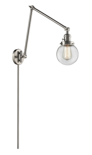 Beacon - 1 Light - 6 inch - Brushed Satin Nickel - Swing Arm (238-SN-G202-6-LED)