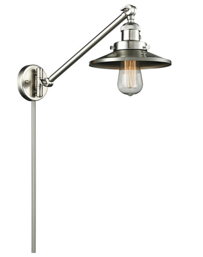 Railroad - 1 Light - 8 inch - Brushed Satin Nickel - Swing Arm (237-SN-M2-LED)