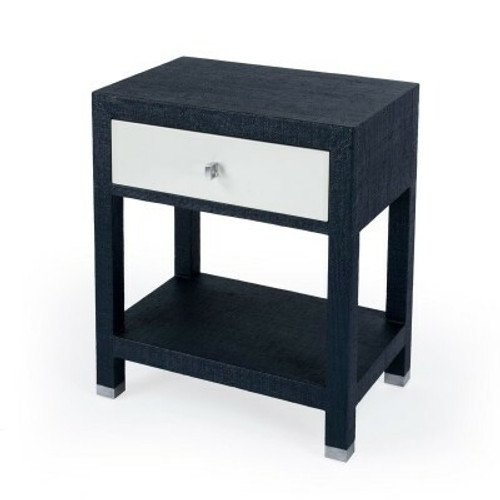 Keros 1 Drawer Navy Raffia Nightstand (5611350)