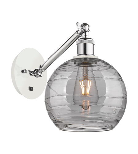 Athens Deco Swirl - 1 Light - 8 inch - White Polished Chrome - Sconce (317-1W-WPC-G1213-8SM)