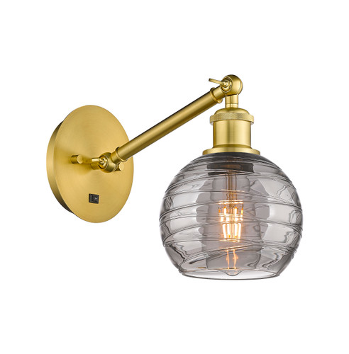 Athens Deco Swirl - 1 Light - 6 inch - Satin Gold - Sconce (317-1W-SG-G1213-6SM)