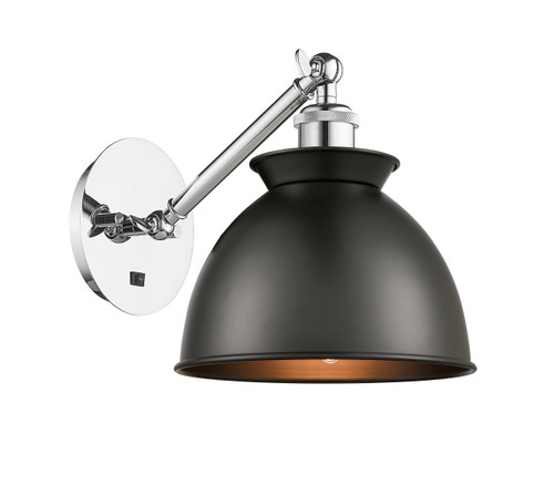 Adirondack - 1 Light - 8 inch - Polished Chrome - Sconce (317-1W-PC-M14-BK)