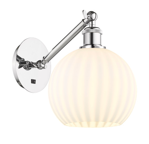 White Venetian - 1 Light - 8 inch - Polished Chrome - Sconce (317-1W-PC-G1217-8WV)