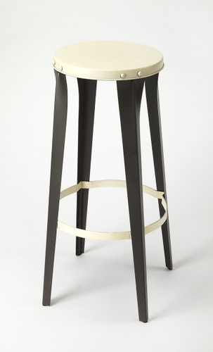 Butler Ulrich Black & White Backless Bar Stool (4447330)