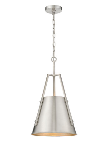 Luxor - 1 Light - 12 inch - Brushed Satin Nickel - Chain Hung - Mini Pendant (382-1S-SN-M382-12-SN-LED)