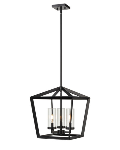 Colchester - 3 Light - 15 inch - Matte Black - Pendant (378-3CR-BK-CL-15)