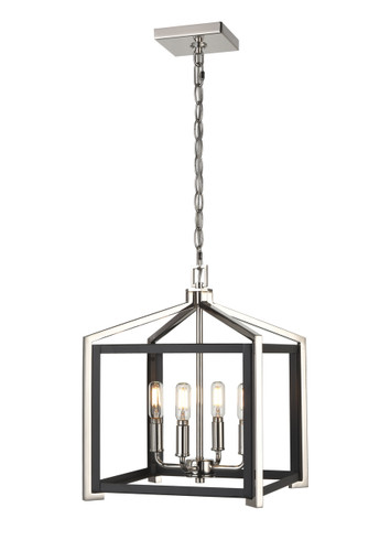 Wiscoy - 4 Light - 12 inch - Black Polished Nickel - Chain Hung - Pendant (376-4CR-BPN-12)
