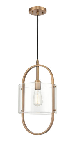 Pelham - 1 Light - 10 inch - Brushed Brass - Cord hung - Mini Pendant (371-1P-BB-CL)