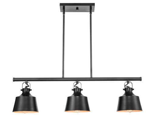 Provin - 3 Light - 36 inch - Matte Black - Cord hung - Island Light (370-3I-BK-M)