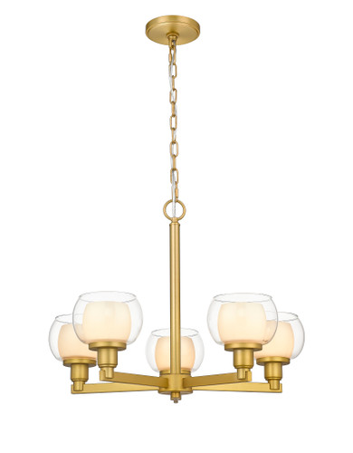 Cairo - 5 Light - 20 inch - Satin Gold - Chain Hung - Chandelier (330-5CR-SG-CLW-LED)