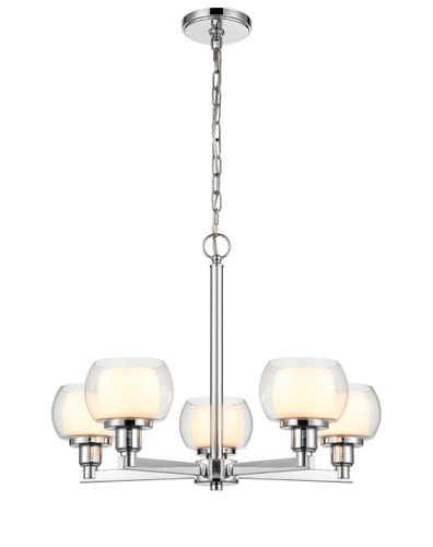Cairo - 5 Light - 20 inch - Polished Chrome - Chain Hung - Chandelier (330-5CR-PC-CLW)